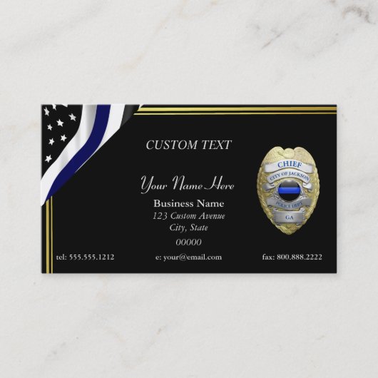 Thin Blue Line Custom Captain Business Card Visitenkarte (Vorderseite)