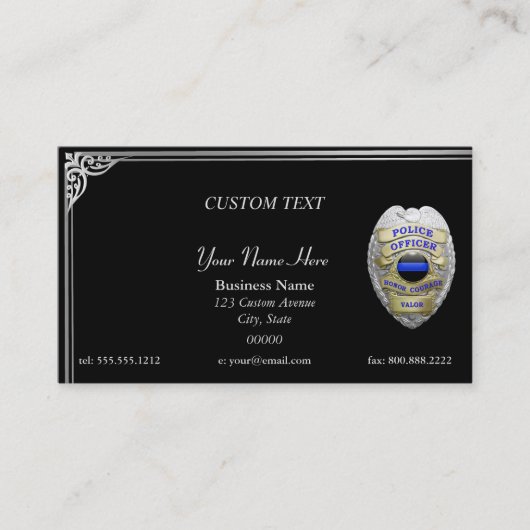 Thin Blue Line Custom Captain Business Card Visitenkarte (Vorderseite)