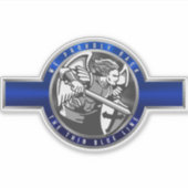 Thin Blue Line Custom Cut Aufkleber (Vorderseite)