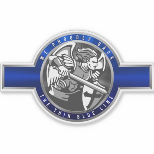 Thin Blue Line Custom Cut Aufkleber (Vorderseite)