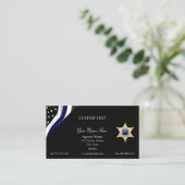 Thin Blue Line Custom Flag and Badge Visitenkarte (Stehend Vorderseite)