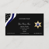 Thin Blue Line Custom Flag and Badge Visitenkarte (Vorderseite)