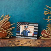 Thin Blue Line Custom Foto PoliceOfficer Fotoplatte (Seite)