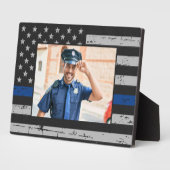 Thin Blue Line Custom Foto PoliceOfficer Fotoplatte (Seite)
