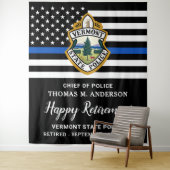 Thin Blue Line Custom Logo Police Retirement Party Wandteppich (Beispiel)