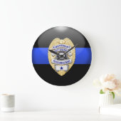 Thin Blue Line - Custom Lt Große Wanduhr (Zuhause)