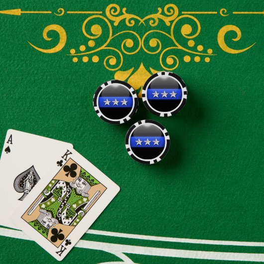 Thin Blue Line Custom Pokerchips (Pokertisch (Stapel))