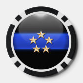 Thin Blue Line Custom Pokerchips (Rückseite)