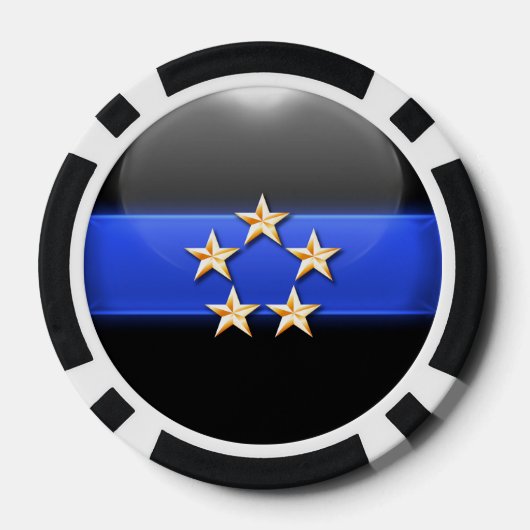 Thin Blue Line Custom Pokerchips (Rückseite)
