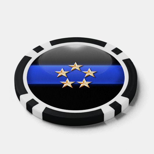 Thin Blue Line Custom Pokerchips (Einzeln)