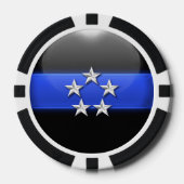Thin Blue Line Custom Pokerchips (Vorderseite)