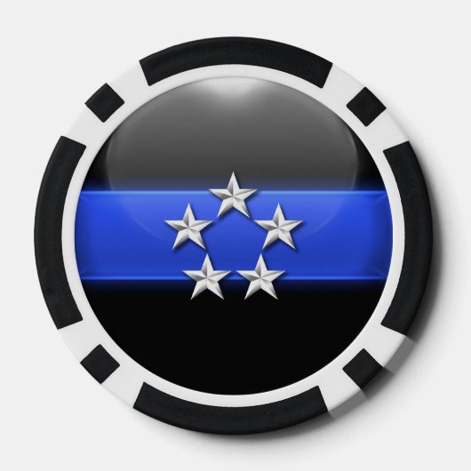 Thin Blue Line Custom Pokerchips (Rückseite)