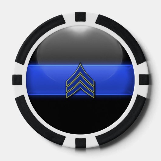 Thin Blue Line Custom Pokerchips (Vorderseite)