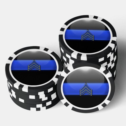 Thin Blue Line Custom Pokerchips (Stapel)