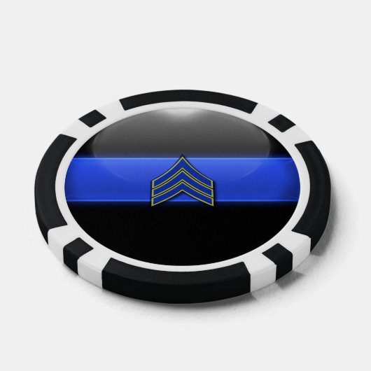 Thin Blue Line Custom Pokerchips (Einzeln)