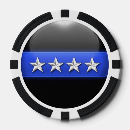 Thin Blue Line Custom Pokerchips (Vorderseite)