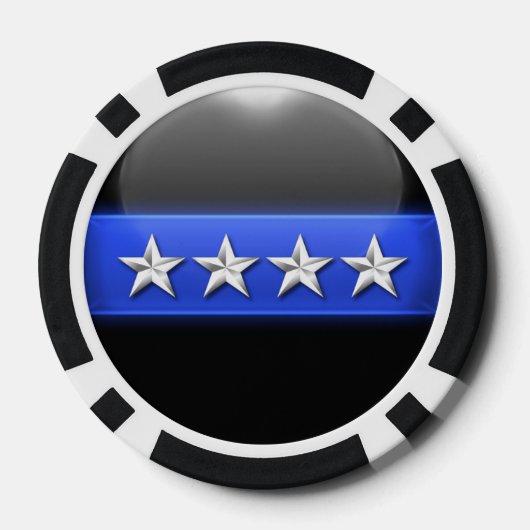 Thin Blue Line Custom Pokerchips (Rückseite)