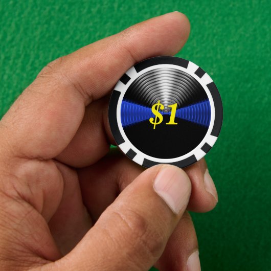 Thin Blue Line Custom Pokerchips (Hand)