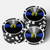 Thin Blue Line Custom Pokerchips (Stapel)