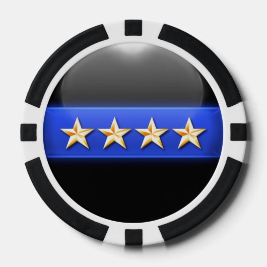 Thin Blue Line Custom Pokerchips (Vorderseite)