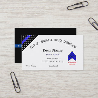 Thin Blue Line Custom Police Business Card Visitenkarte