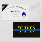 Thin Blue Line Custom Police Business Card Visitenkarte (Vorne/Hinten)