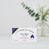 Thin Blue Line Custom Police Business Card Visitenkarte (Stehend Vorderseite)