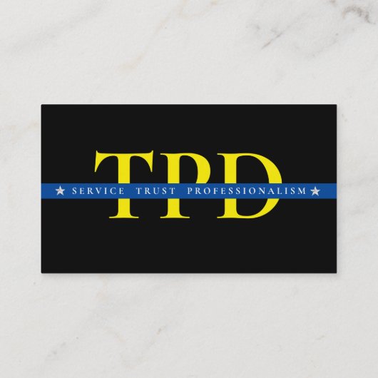 Thin Blue Line Custom Police Business Card Visitenkarte (Rückseite)