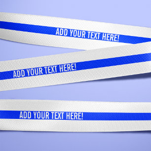 Thin Blue Line Custom White Satinband