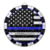Thin Blue Line Darts & American Flag Police / USA Dartscheibe (vorne)