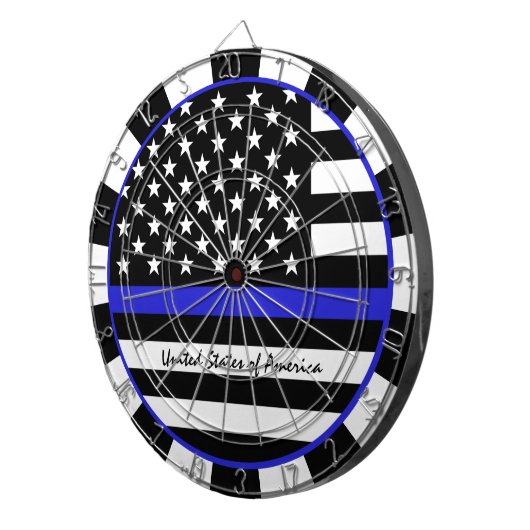 Thin Blue Line Darts & American Flag Police / USA Dartscheibe (Vorderseite rechts)