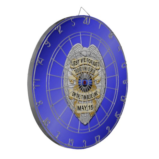 Thin Blue Line Dartscheibe (Vorderseite Links)