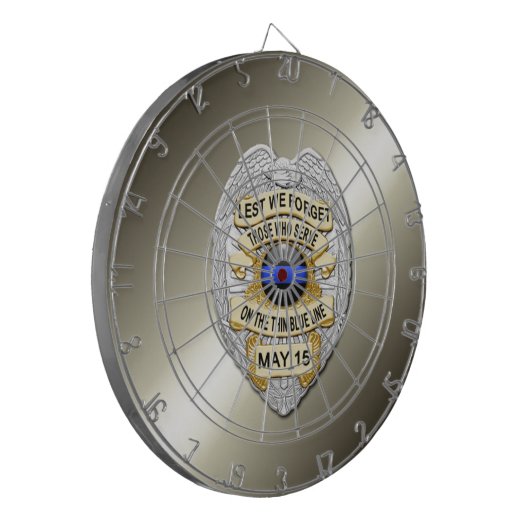 Thin Blue Line Dartscheibe (Vorderseite Links)