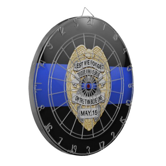 Thin Blue Line Dartscheibe (Vorderseite Links)