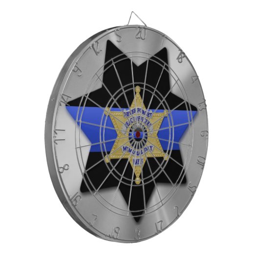 Thin Blue Line Dartscheibe (Vorderseite Links)