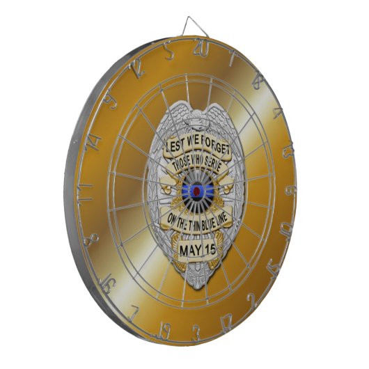 Thin Blue Line Dartscheibe (Vorderseite Links)