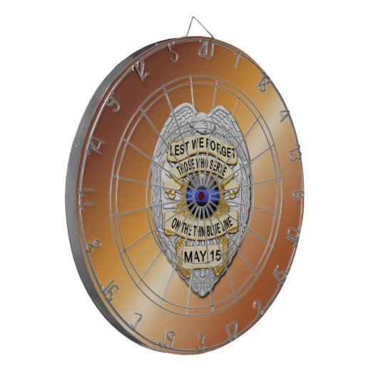 Thin Blue Line Dartscheibe (Vorderseite Links)