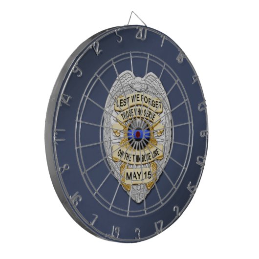 Thin Blue Line Dartscheibe (Vorderseite Links)