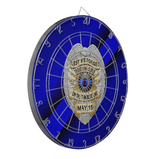 Thin Blue Line Dartscheibe (Vorderseite Links)