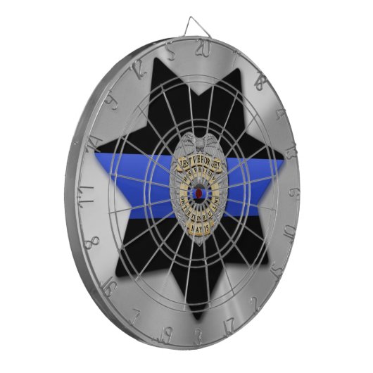 Thin Blue Line Dartscheibe (Vorderseite Links)