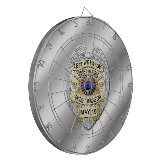 Thin Blue Line Dartscheibe (Vorderseite Links)