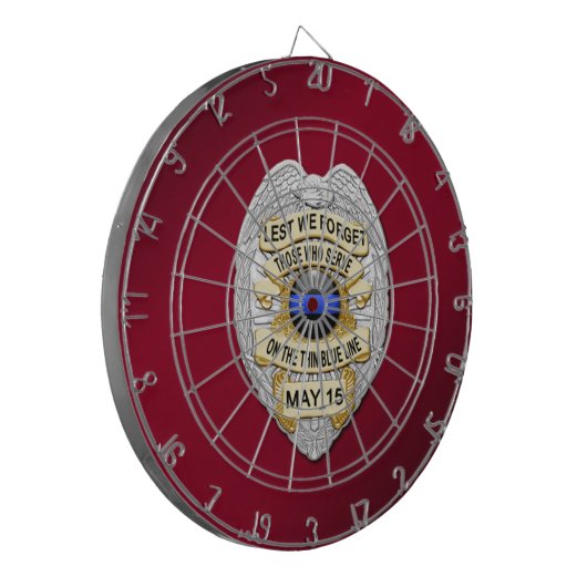 Thin Blue Line Dartscheibe (Vorderseite Links)