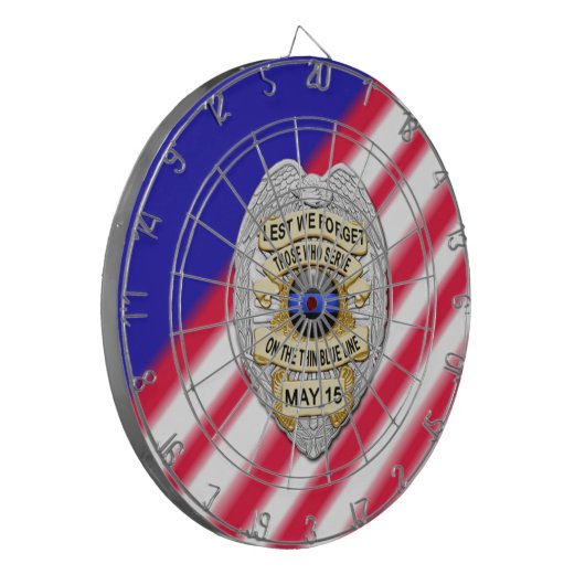 Thin Blue Line Dartscheibe (Vorderseite Links)