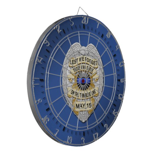 Thin Blue Line Dartscheibe (Vorderseite Links)