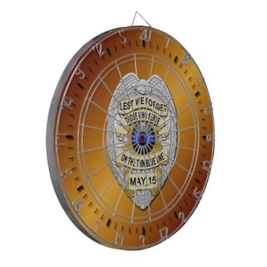 Thin Blue Line Dartscheibe (Vorderseite Links)