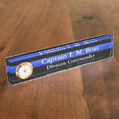 Thin Blue Line Desk Namplate Namensplakette (Seite)