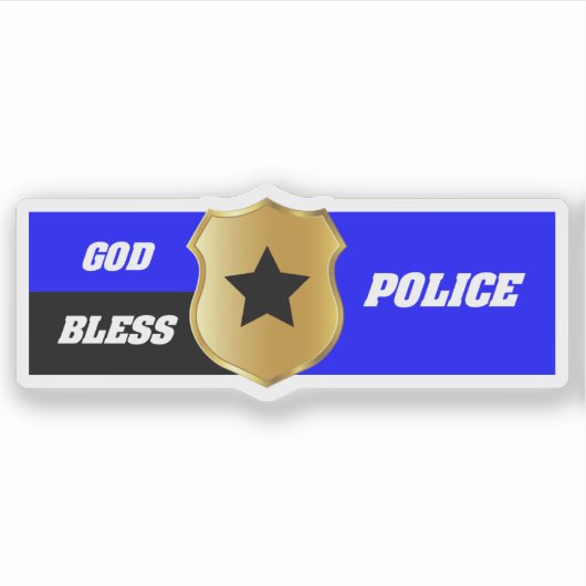 Thin Blue Line, die "Gott segne Polizei" Aufkleber (Vorderseite)