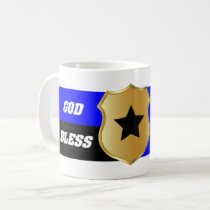 Thin Blue Line, die "Gott segne Polizei" Kaffeetasse