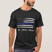Thin Blue Line dient Ehrenschutz T-Shirt (Vorderseite)