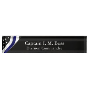 Thin Blue Line Distressed Tattered Flag Namensplakette
